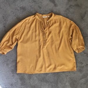 Uniqlo linen peasant style golden mustard size XL